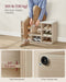 Beige Entryway Shoe Bench With Cushion by Vasagle