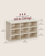 Beige Entryway Shoe Bench With Cushion by Vasagle