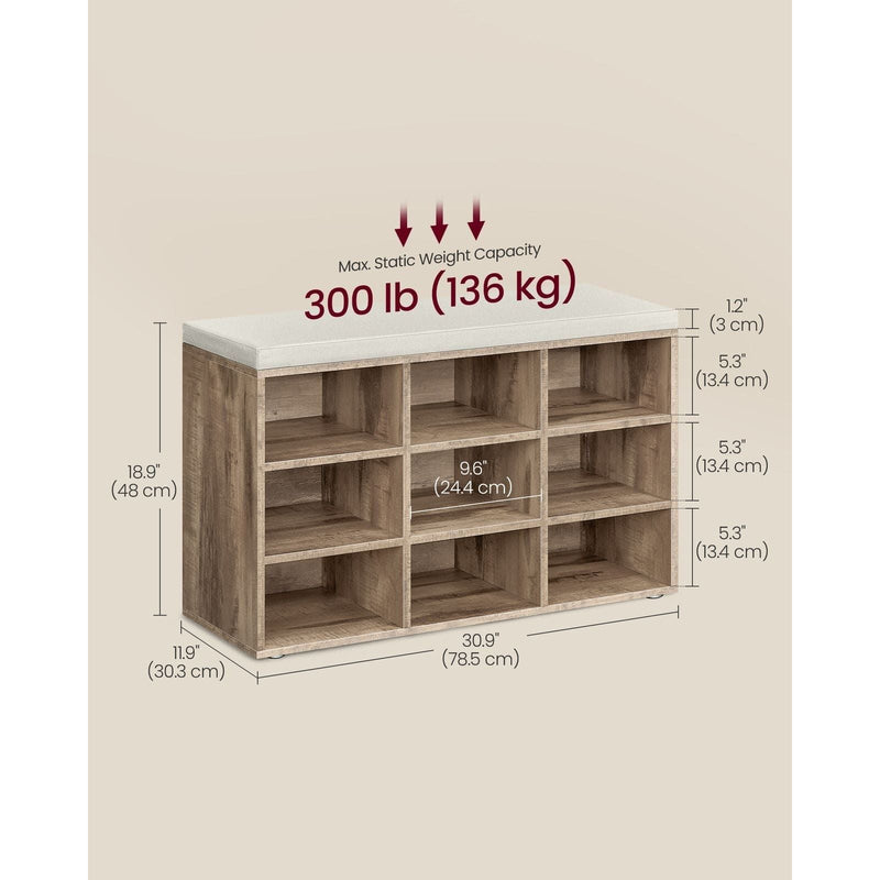 Compact Shoe Bench With Cushion by Vasagle