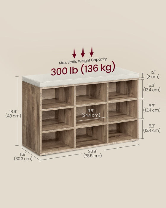 Compact Shoe Bench With Cushion by Vasagle