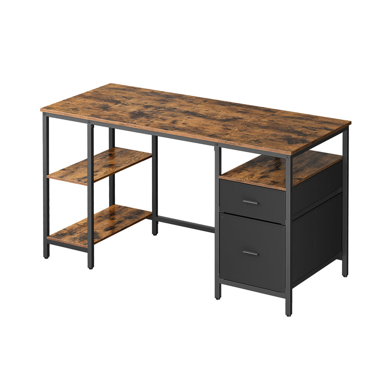 Computer Desk with 3 Storage Shelves and 2 Drawers for Home Office Organization by Vasagle