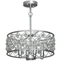 Four Bulb Crystallite Chandelier Light Fixture Adds Elegance To Living Room Silver Tone