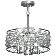 Four Bulb Crystallite Chandelier Light Fixture Adds Elegance To Living Room Silver Tone
