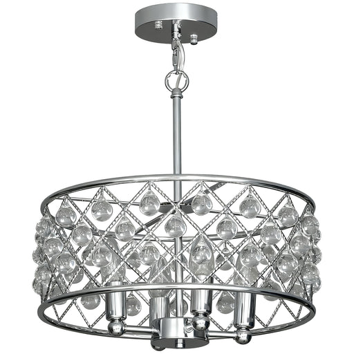 Four Bulb Crystallite Chandelier Light Fixture Adds Elegance To Living Room Silver Tone