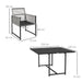 Five Piece Metal Patio Dining Set with Folding Back Chairs Light Grey by Outsunny