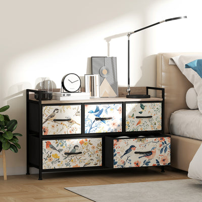 5 Drawer Chest of Drawers with Spacious Storage for Bedroom or Hallway, White