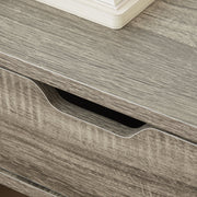 Set of 2 Wall Mounted Bedside Tables With Storage Drawer Space Saving Design Grey