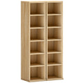 CD and Media Storage Shelves Set of 2 with Adjustable Compartments Oak AOSOM