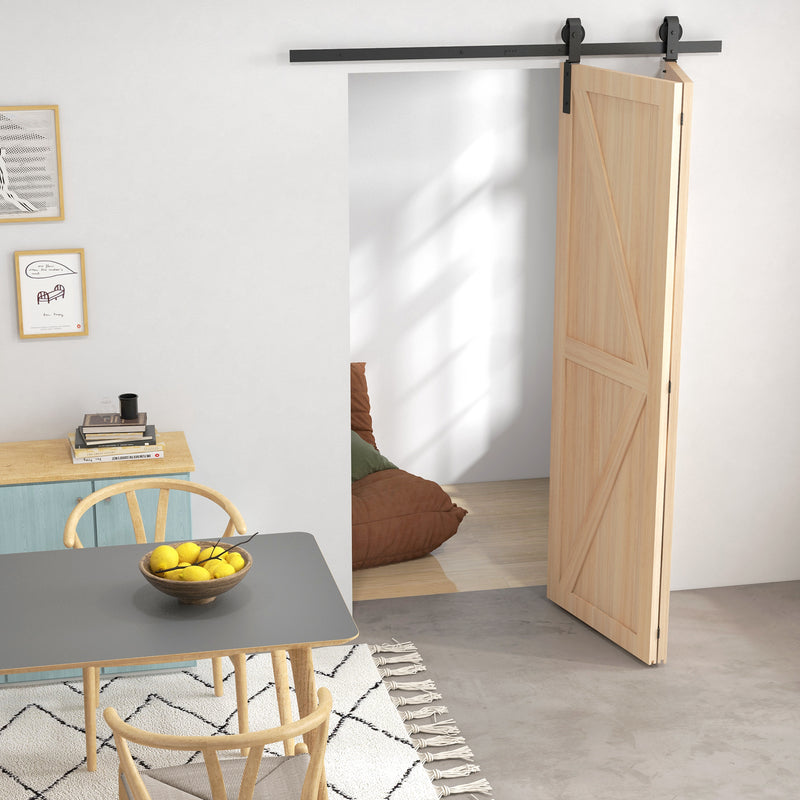 Sliding Door Track Kit for Folding Doors Space Saving Hardware for Home Black