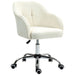 Image of a Cream Teddy Fleece Desk Chair With Wheels.