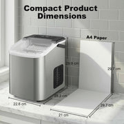 Portable Countertop Ice Maker | 12kg Daily | 2 Cube Sizes | Silver & Black Homcom