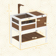 Wooden Tortoise House with Shelter Run Shelf Lamp Holder and Tray Brown by PawHut