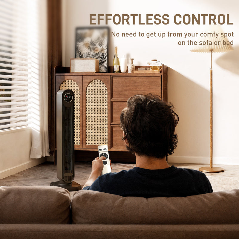 2000W Ceramic Electric Heater with Fan Timer Remote Control and Oscillation for Home or Office Black