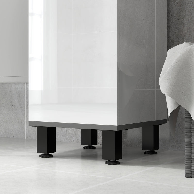White 190cm Slim Bathroom Storage Floor Cabinet with Shelves by HOMCOM