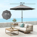 Grey 3m Replacement Parasol Canopy UPF 50 Plus with Top Vent Fits 8 Rib Frames by Outsunny