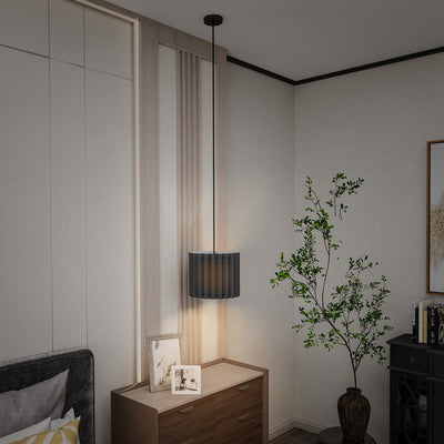 Modern Black Linen Wave Ceiling Light Shade E27 Fitting for Living Room or Bedroom by HOMCOM