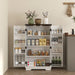 White Farmhouse Style Multi-Storage Cabinet with Shelves and Drawers by HOMCOM