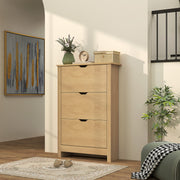 Slim Wooden Shoe Cabinet with 3 Drawers and Adjustable Shelves for 18 Pairs by HOMCOM