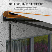 Light Grey 3 x 2m Electric Awning With Remote Control And Durable Aluminium Frame