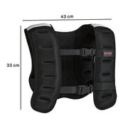8 kg Weighted Vest with Adjustable Straps and Reflective Strips for Training Black AOSOM