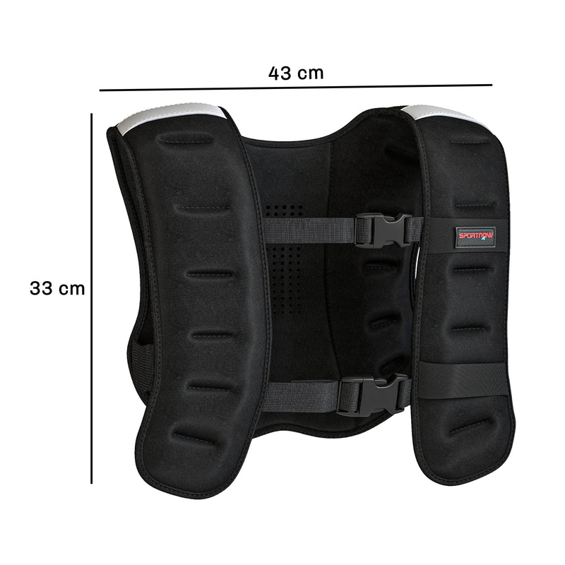 8 kg Weighted Vest with Adjustable Straps and Reflective Strips for Training Black AOSOM