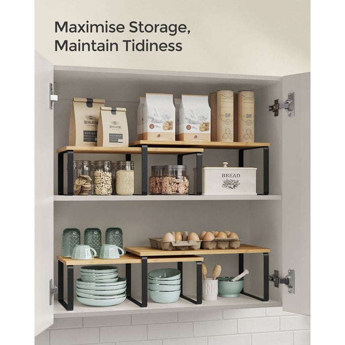 Set of 4 Cupboard Organiser Shelves