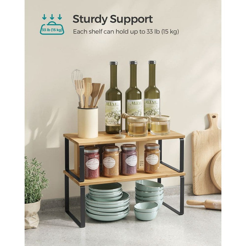 Set of 4 Cupboard Organiser Shelves by Songmics