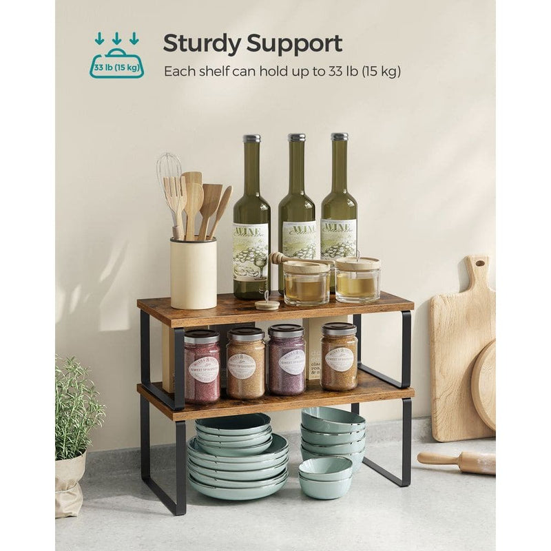 Set of 2 Cupboard Organiser Shelves