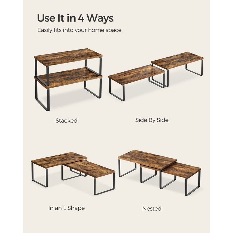 Set of 2 Cupboard Organiser Shelves