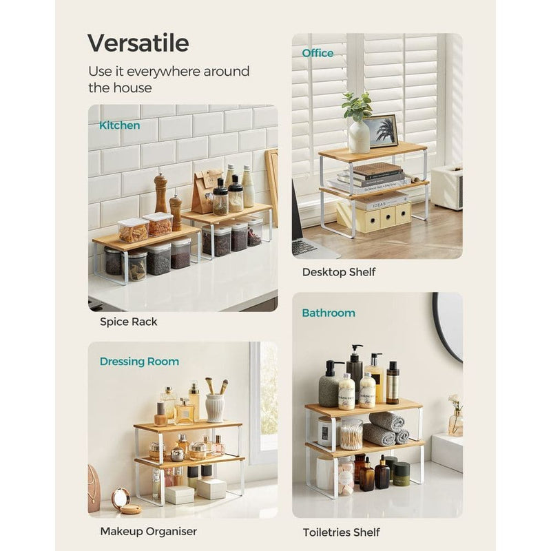 Set of 2 Cupboard Organiser Shelves