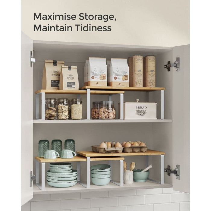 Set of 4 Cupboard Organiser Shelves