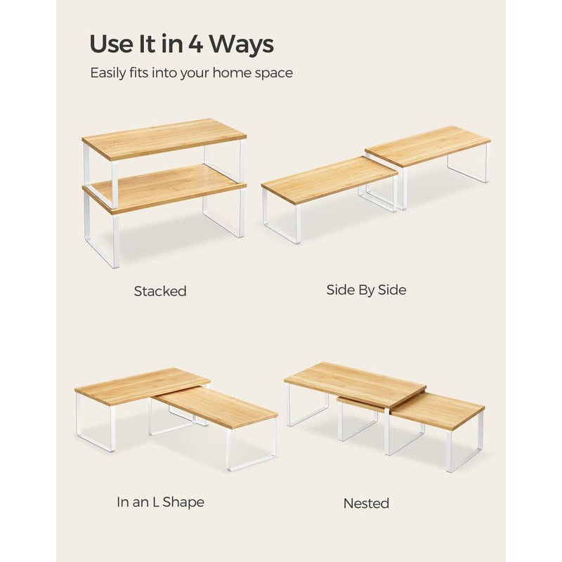 Set of 4 Cupboard Organiser Shelves by Songmics