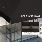 Black 3 x 3m Gazebo Top Replacement by Outsunny