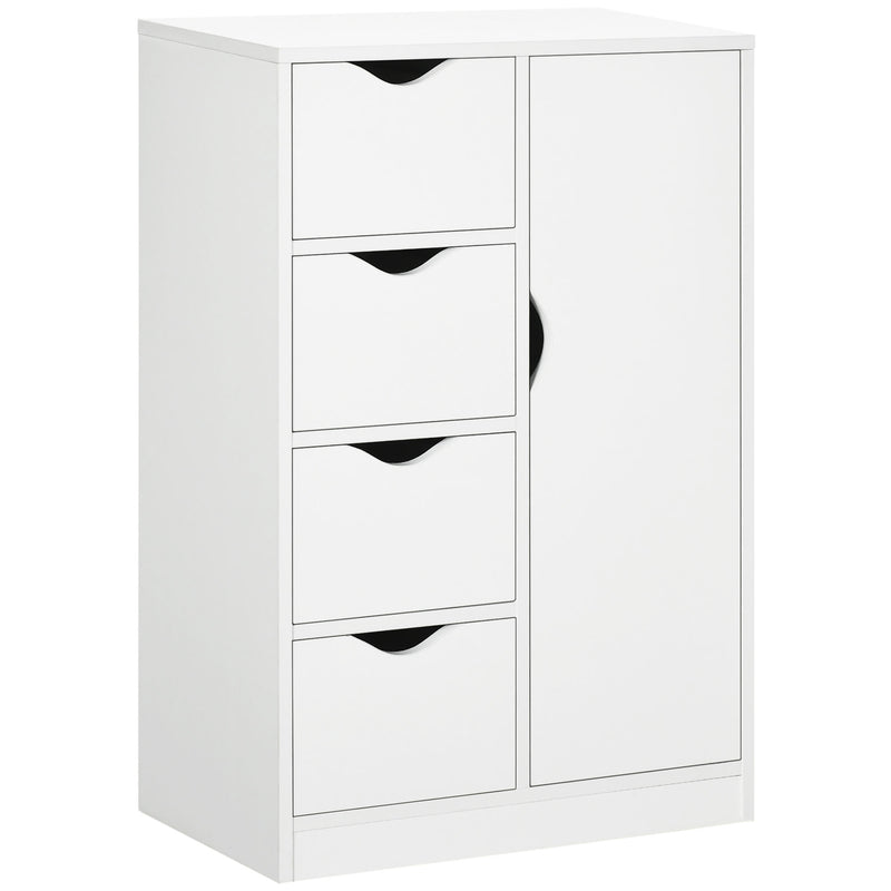 Freestanding Bathroom Storage Cabinet With Drawers And Cupboard For Home Organisation White