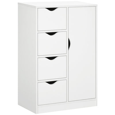 Freestanding Bathroom Storage Cabinet With Drawers And Cupboard For Home Organisation White