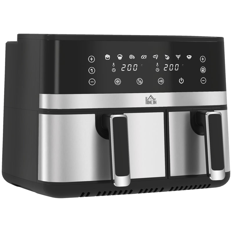 8.5L Dual Basket Air Fryer with Sync Cook and Preset Menus for Easy Meals Black