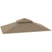 Khaki Grill Gazebo Replacement Canopy UPF50+ Double Tiered Top Cover for 1.5 x 2.4m Frame by Outsunny