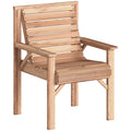 Garden Chair for Relaxing Outdoors with Curved Seat and Water Resistant Fir Wood Natural Finish Outsunny