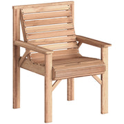 Garden Chair for Relaxing Outdoors with Curved Seat and Water Resistant Fir Wood Natural Finish Outsunny
