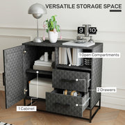 Grey Freestanding Sideboard with Adjustable Shelf Drawers and Open Storage Compartment by HOMCOM