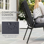 5 Piece Outdoor Patio Dining Set with Cushioned Chairs and Glass Table by Outsunny