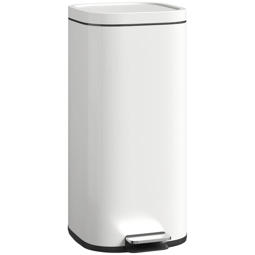 30L Pedal Bin with Soft Close Stay Open Lid and Removable Inner Bucket for Kitchen Cream