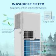 7000 BTU Portable Air Conditioner with Dehumidifier and Timer for Rooms up to 26m² White