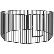 Heavy Duty 8 Panel Dog Playpen for Indoor and Outdoor Use Ideal for All Dog Sizes Black