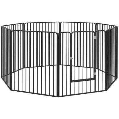 Heavy Duty 8 Panel Dog Playpen for Indoor and Outdoor Use Ideal for All Dog Sizes Black