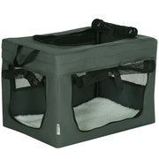 Portable Pet Carrier With Soft Cushion For Small Dogs Ideal For Travel, Grey