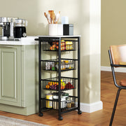 Grey Mobile Kitchen Island With Storage Baskets and Brakes by HOMCOM