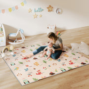 Foldable Reversible Foam Baby Play Mat Soft and Cushioned for Crawling Toddlers Grey AOSOM