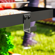 Charcoal Grey Outdoor BBQ Trolley With Stainless Steel Top and Storage by Outsunny