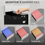 White Metal Mobile Filing Cabinet with Lockable 3 Drawers and Wheels for Home Office by Vinsetto